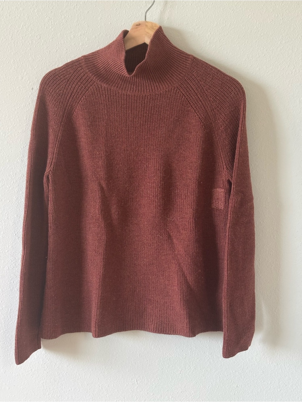 Classic Mock Neck Sweater - Rust Brown